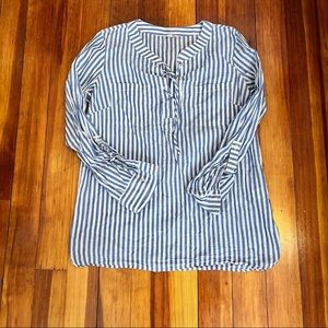 Blue and white striped tunic